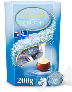 Lindt Lindor Milk & White - Trøffelchokolade med Fyld 200 Gram
