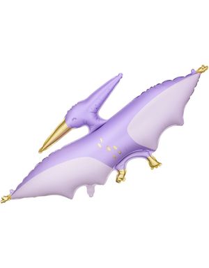 Lilla Pterodactyl/Dinosaur Folieballong 62x120 cm