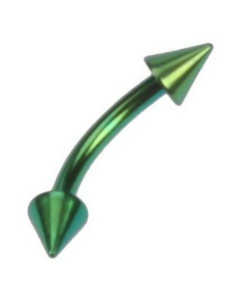 Banan Grøn med Spikes - 1,2 x 8 mm Øjenbrynspiercing