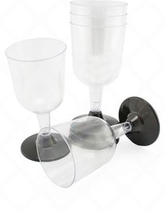 5 stk 170 ml Genanvendelige Gennemsigtige Vinglas med Stilk i Plast