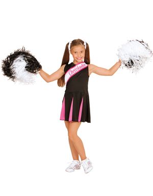 Sort Cheerleader Kostumekjole til Børn