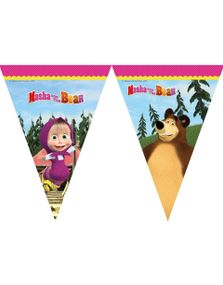 Flagbanner i Plast 230 cm - Masha og Mishka