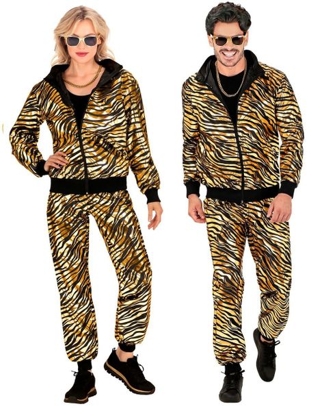 80-talls Grilldress med Skinnende Gullfarget Tigermotiv til Voksen