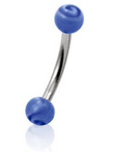 Rund Blå - 1.2 x 8 mm Øjenbrynspiercing