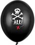 6 stk Svarte Pirat Ballonger 30 cm