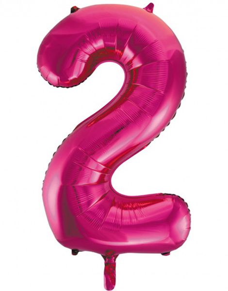 Tallet 2 - Rosa JUMBO Folieballon 86 cm