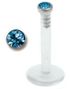 Single Diamond - Labret med Lyseblå Sten