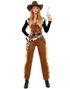Brun Cowgirl Cowboy Dame Kostyme - Strl M/L