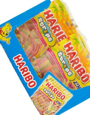 12 stk Haribo Rainbow Strips af 130 gram - Hel Æske 1,56 kg