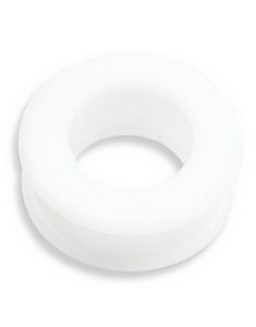 Hvid Piercing Tunnel i Silikone med Bred Kant
