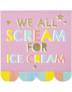 16 stk Rosa Servietter med Frynser - Pastell Ice Cream