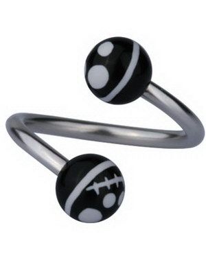 Eyebrow Piercing with Jack Skellington Head - Sort/Hvid - 1.2 x 10 mm