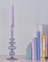 Lysestake i Lilla Glass Bobledesign 27 cm