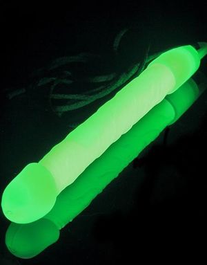 Grøn Dick Glow Stick med Snor 15 cm