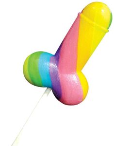Rainbow Cock Pop - Regnbuefarvet Penisformet Kærlighed på Pind