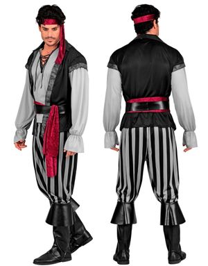 Klassisk Piratkostume med 6 Dele