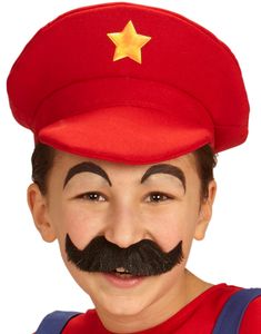 Rød Mario Inspireret Hat til Børn med Stjerne