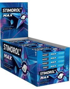 21 stk Stimorol Max Splash Peppermint - Tyggegummi med Spearmintsmak og Fyll 19,8 g - Hel Eske