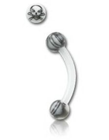 Kranie Hvid - 1.2 x 8 mm Øjenbrynspiercing