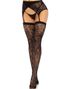 Sorte blonde lårstrømper med hofteholder