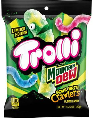 Trolli Sour Brite Crawlers - Mountain Dew - Sur Vingummi 120 g (USA Import)