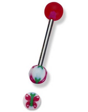 Pink Sommerfugl - Tungepiercing