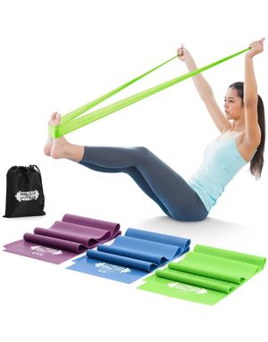 3 stk. Fitness Mobility Latex Træningsbånd i Nylontaske
