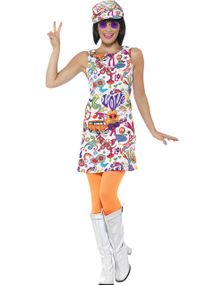 60'er Groovy Hippiekostume til Dame