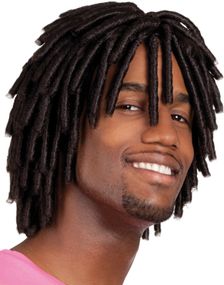 Sort Paryk med Rasta Fletninger 