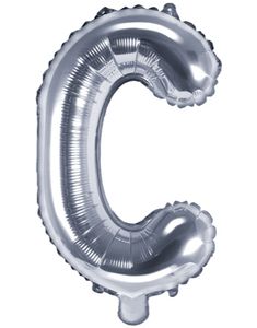 Bogstavet C - Sølvfarvet 35 cm Folieballon