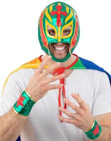 Mexican Wrestler Sett - Maske med Mansjetter