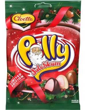 Polly Juleskum - Skumgodteri Dekket i Hvit, Mørk og Melkesjokolade 150 gram