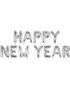 Happy New Year - Sølvfarget Folieballong 370cmx35cm