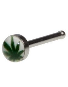 Lige Næsepiercing med Weed Plante