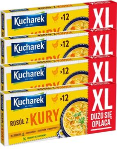 12 Pakker Med Kucharek Chicken Bouillon - 12x12 Stk Kylling Bouillonterninger 1,44 Kg (Polen)