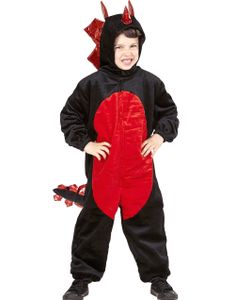 Sort og Rødt Dragekostume til Børn