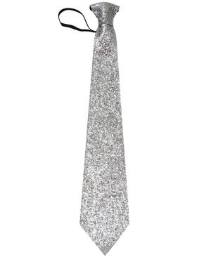 Sølvfarvet Glitrende Slips