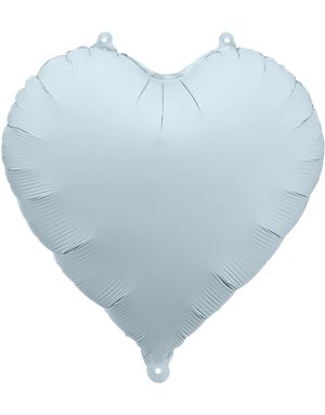 Hjerteformet Matt Tåkeblå Folieballong 45 cm