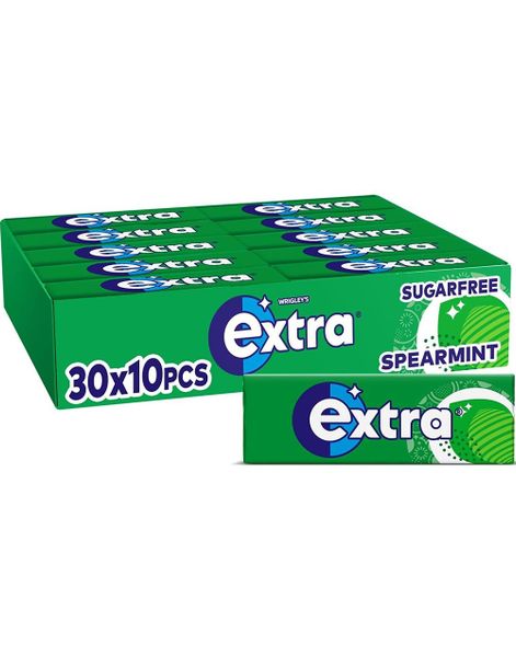 30 stk Ekstra Spearmint tyggegummipakker - Hel æske 420 gram