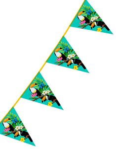 6 Meter Banner med Vimpler - Toucan