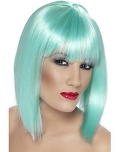 Glam Bob-Cut Paryk - Turkis