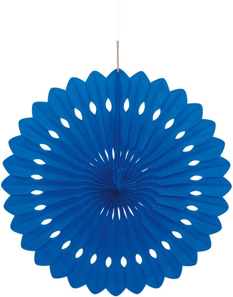 1 stk Royal Blå Dekorvifte af Silkepapir 40 cm
