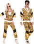  80 Talls Svart/Gullfarget Grilldress med Hodeskaller til Voksen - Strl L