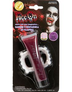 Vampyrtænder og Fake Blod 26 ml