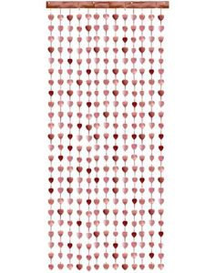 Rosegullfarget Dørforheng med Hjerter 100x245 cm