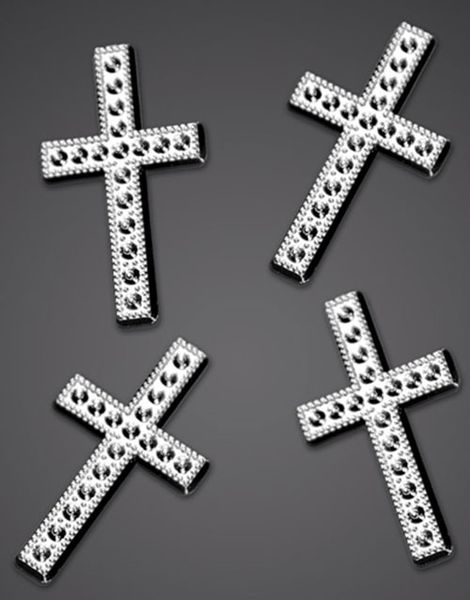 25 stk Sølvfarvede Kors Charms