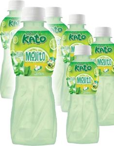 6 stk Kato Fruit Juice Nata De Coco Mojito - Juice med Mojitosmag og Kokosgeléstykker - Hel Pakke 6x320 ml (Thailand)