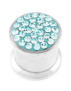 Piercing Plug Dekoreret med Turkise Sten