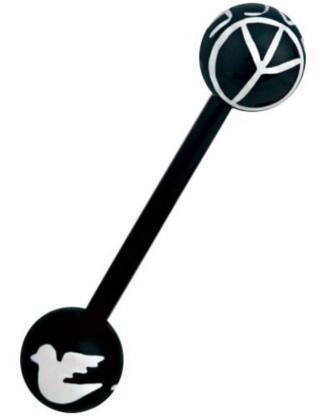 Peace Black/White - Tungepiercing