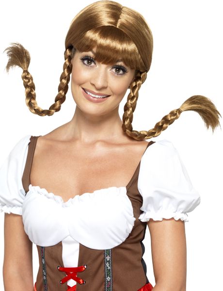 Bavarian Babe - Brun Paryk med Fletninger